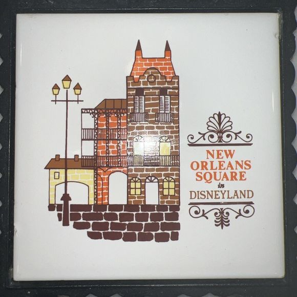 Disneyland New Orleans Square Trivet Tile Hot Plate Walt Disney 60’s Souvenir - Picture 5 of 7